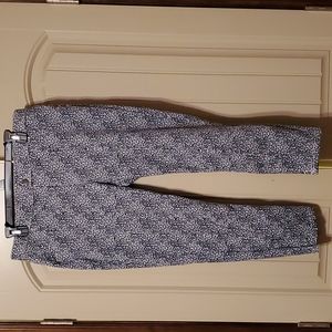 Blue and white flower design jeggings